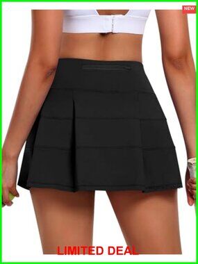 Pleated Tennis Skirt with Shorts High Waist Athletic Skort with Pockets